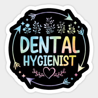 Dental Hygienist cute floral watercolor Sticker